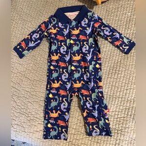 Magnetic Me Blue Dinosaur Print onesie
